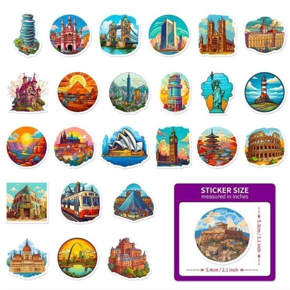 World Famous Landmarks Sticker Bundle - Picture 14 of 15